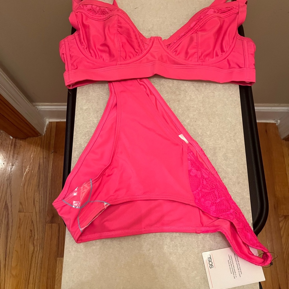 ASOS Hot Pink Underwire Bra & Bikini Brief Set